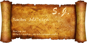 Sachs Jácint névjegykártya
